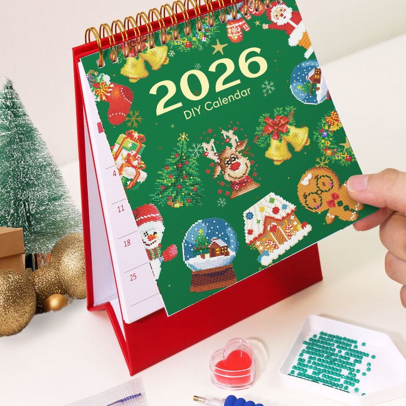 2026 Diamond Painting Bordskalender – Julenedition