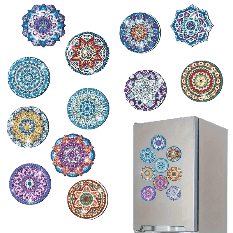 Diamond Painting Magneter – Set med 12 mandalor