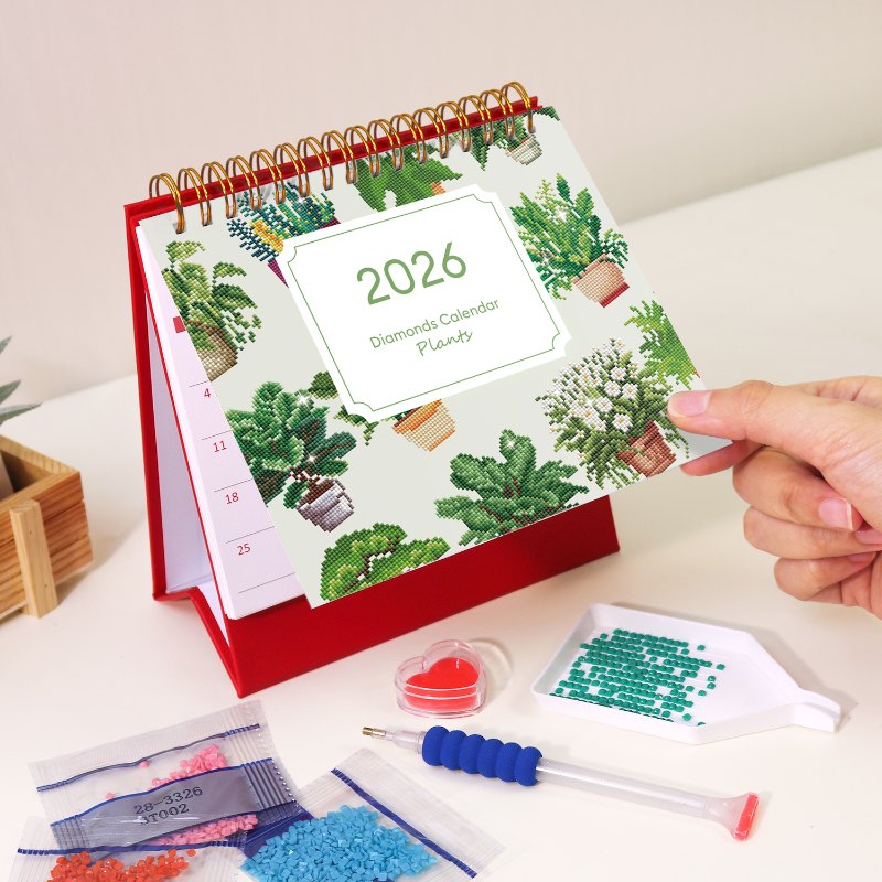 2026 Diamond Painting Bordskalender – Växtedition