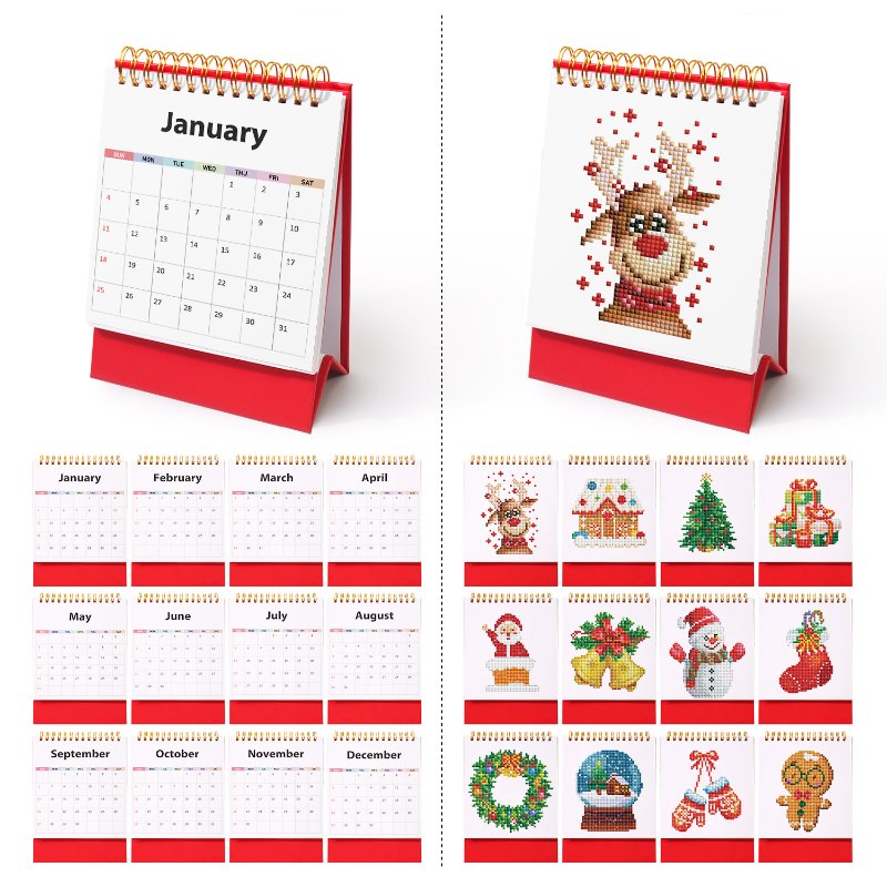2026 Diamond Painting Bordskalender – Julenedition