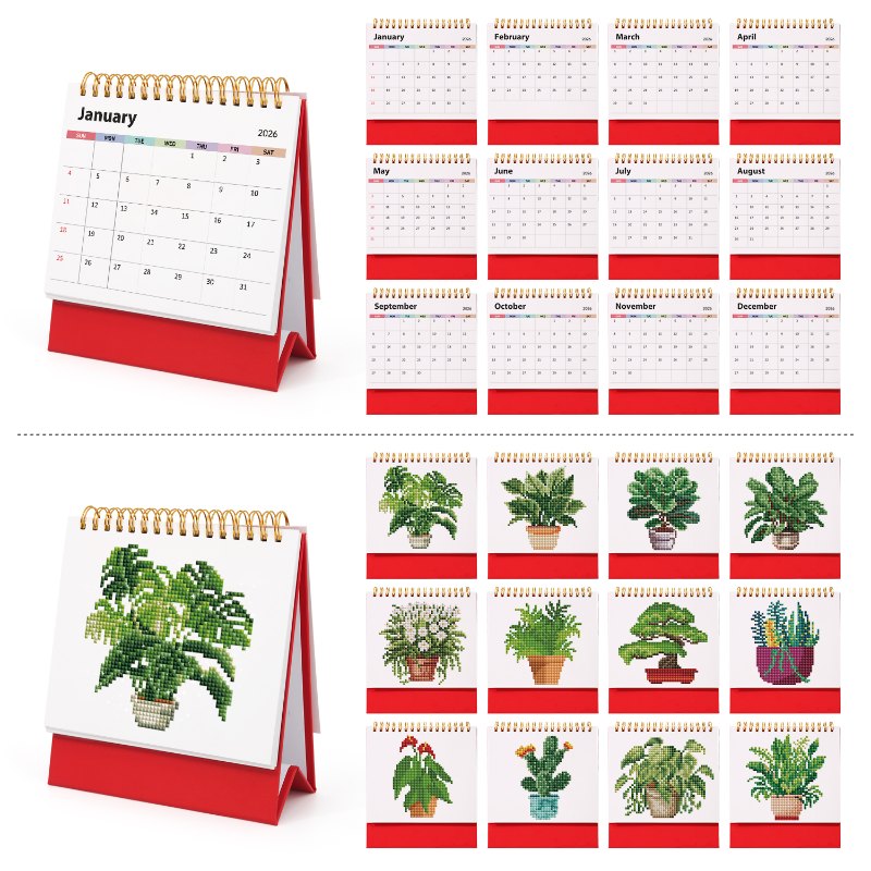 2026 Diamond Painting Bordskalender – Växtedition
