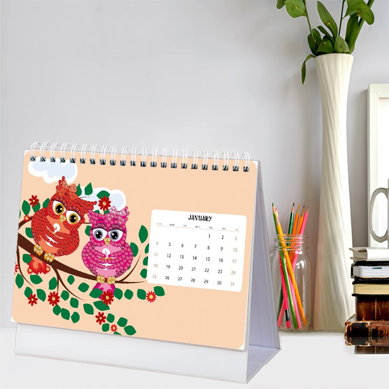 2026 Diamond Painting Bordskalender – Uggleutgåva