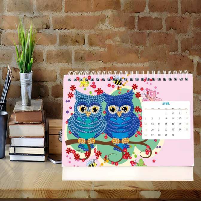 2026 Diamond Painting Bordskalender – Uggleutgåva
