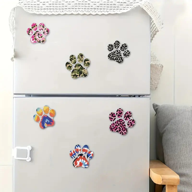 Diamond Painting Magneter – Set med 6 hundtassar