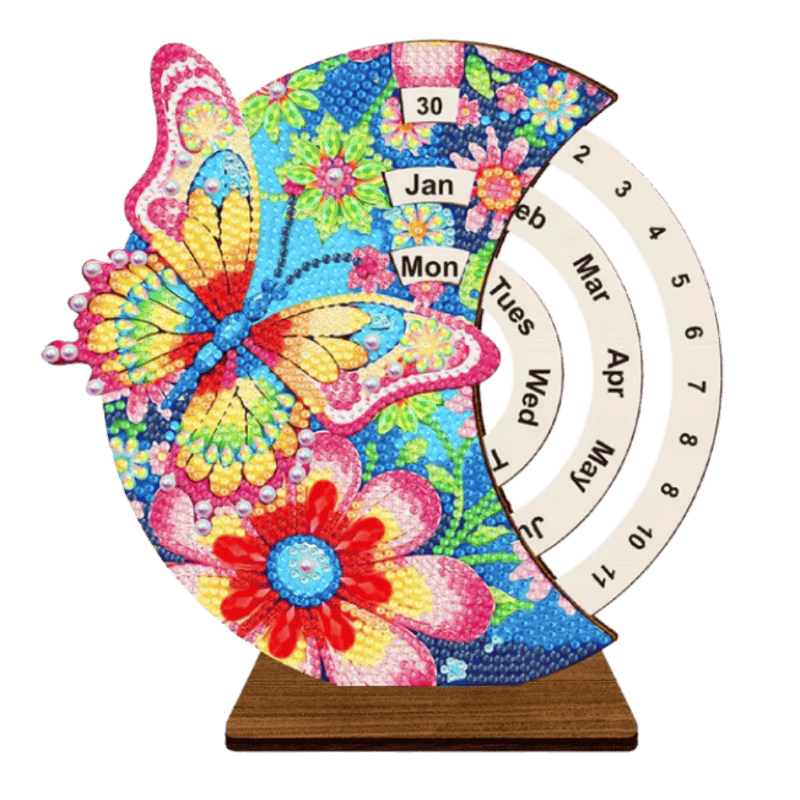 Diamond Painting Tidlös Kalender | Fjäril & Blommor