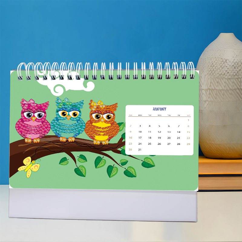 2026 Diamond Painting Bordskalender – Uggleutgåva