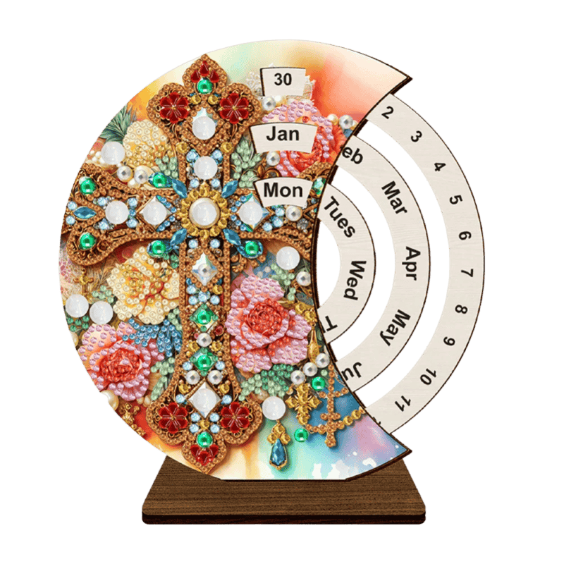 Diamond Painting Tidlös Kalender | Blomkors