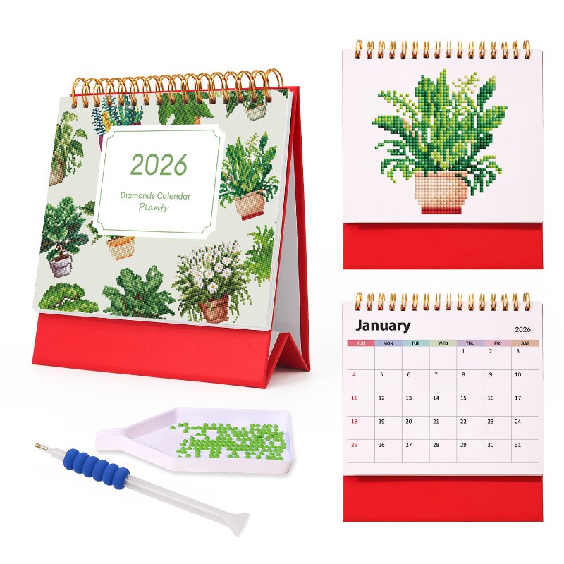 2026 Diamond Painting Bordskalender – Växtedition