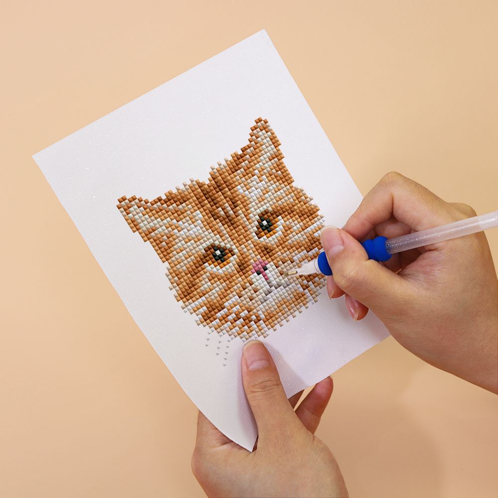 4 Mini Diamond Paintings - Kattenset