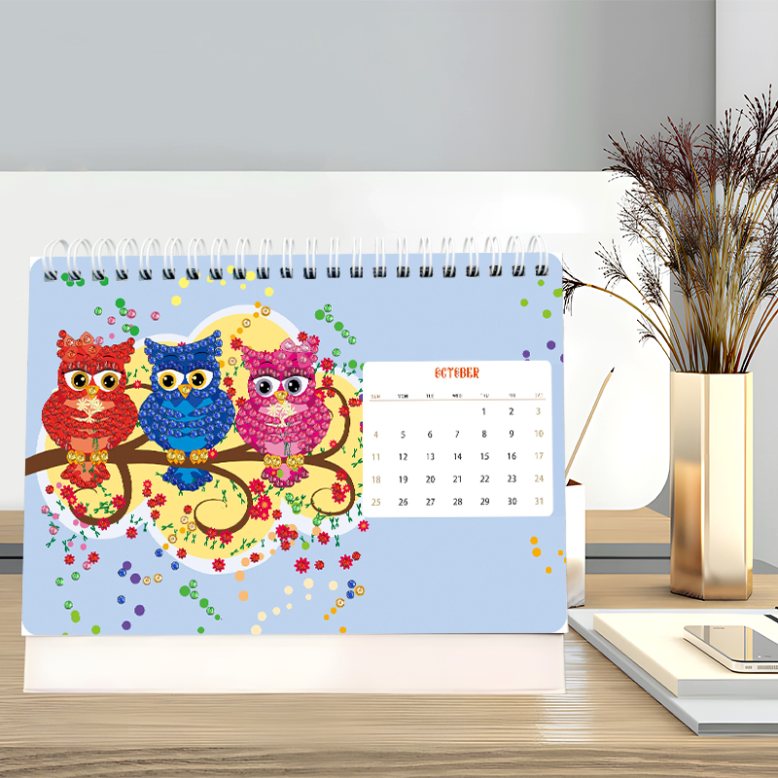 2026 Diamond Painting Bordskalender – Uggleutgåva
