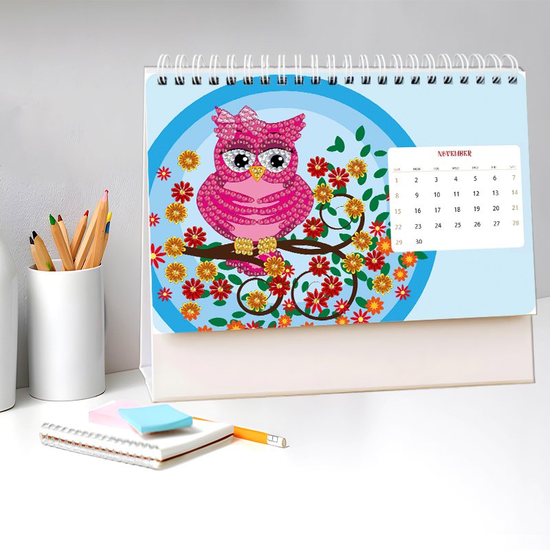 2026 Diamond Painting Bordskalender – Uggleutgåva