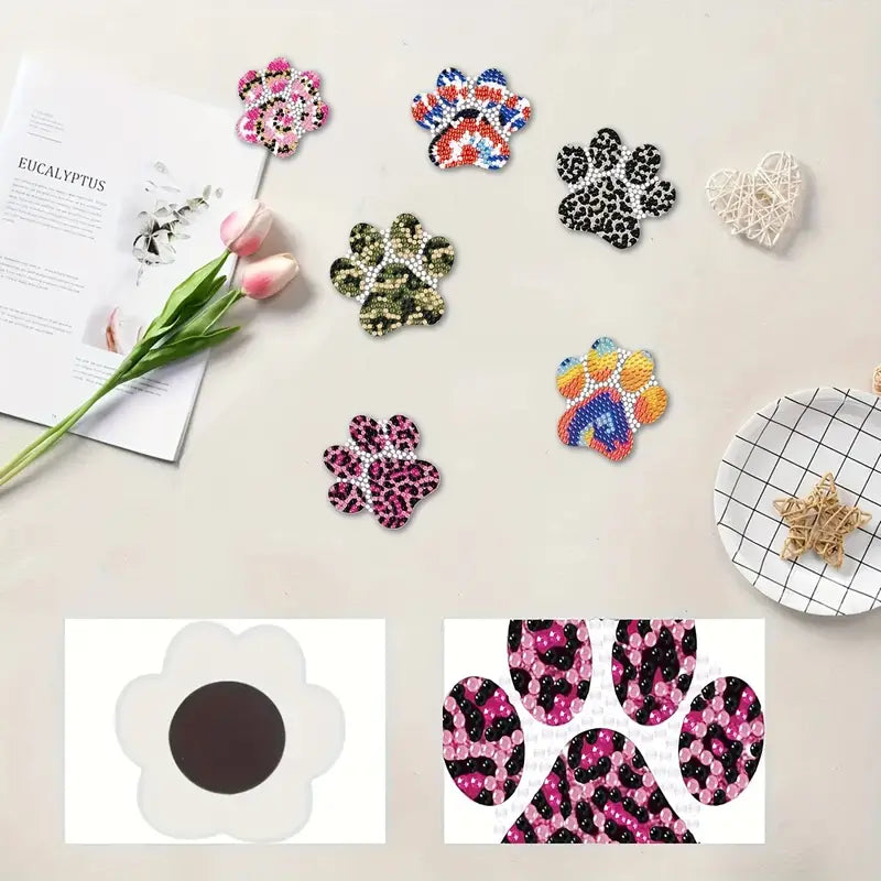 Diamond Painting Magneter – Set med 6 hundtassar