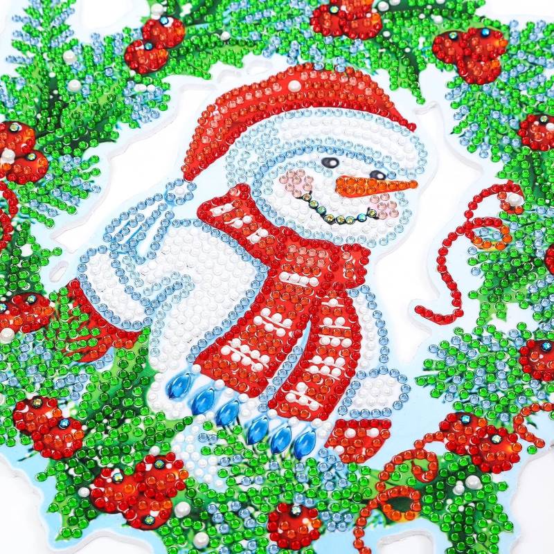 Diamond Painting Julkrans – Snögubbe