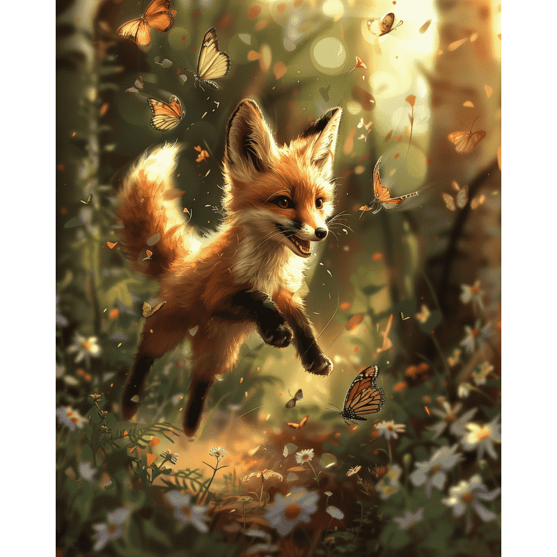 Diamond painting - Glad räv
