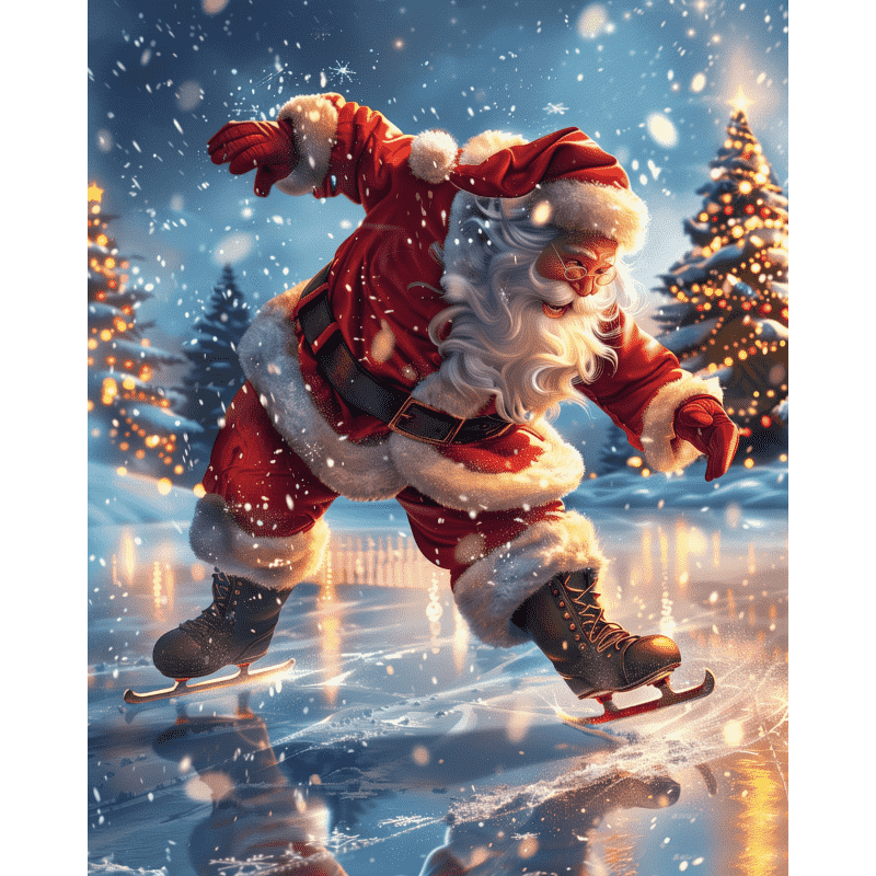 Tomten på isen-Diamond Painting