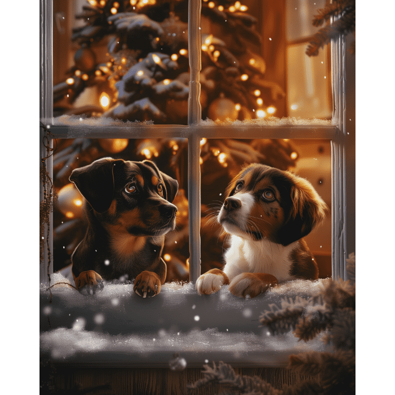 Väntar på jultomten-Diamond Painting