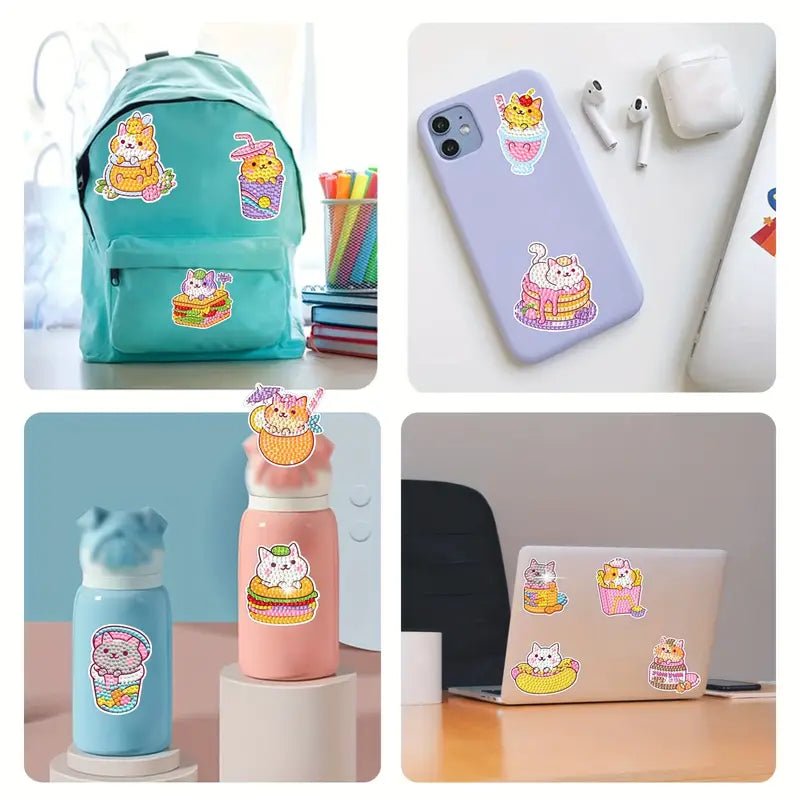 Diamond Painting Stickers – Set med 12 katter