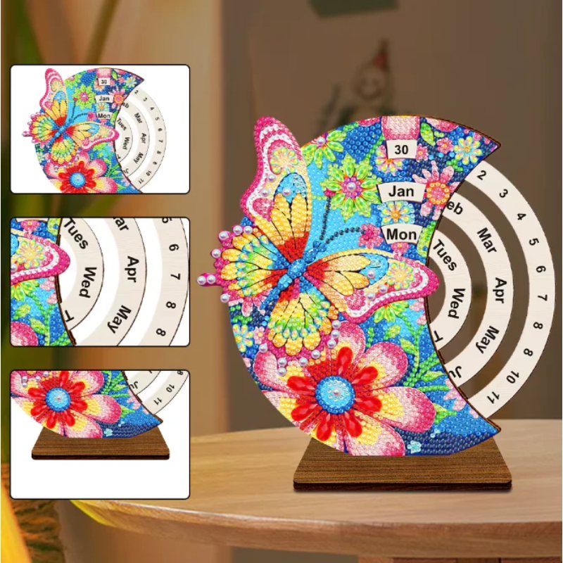 Diamond Painting Tidlös Kalender | Fjäril & Blommor