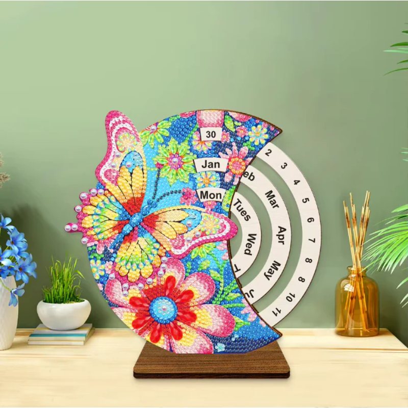 Diamond Painting Tidlös Kalender | Fjäril & Blommor