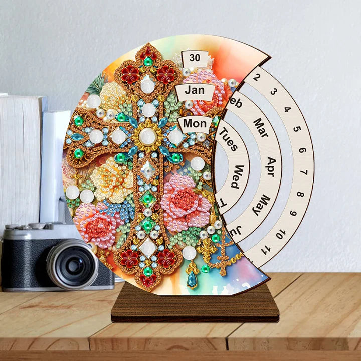 Diamond Painting Tidlös Kalender | Blomkors