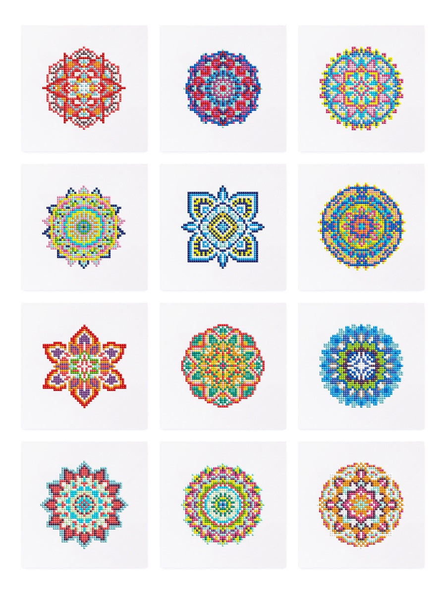 12 Mini Diamond Paintings - Mandala