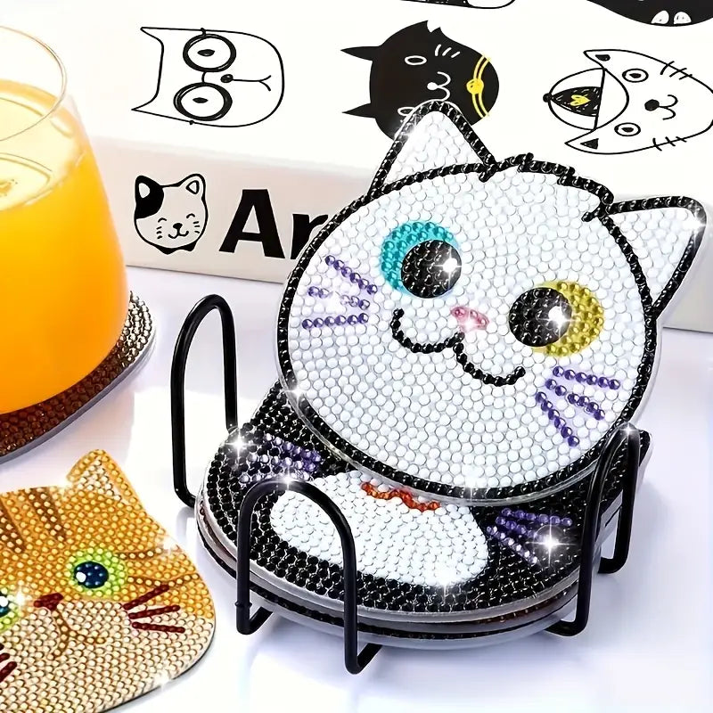 Diamond Painting Katt-underlägg | 8 st