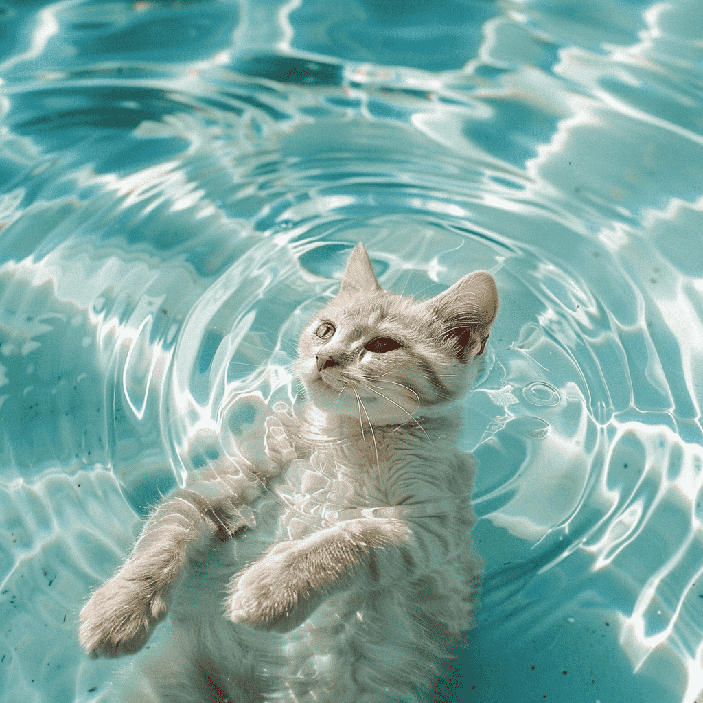 Katt i vattnet