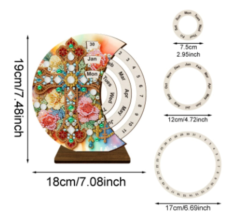 Diamond Painting Tidlös Kalender | Blomkors