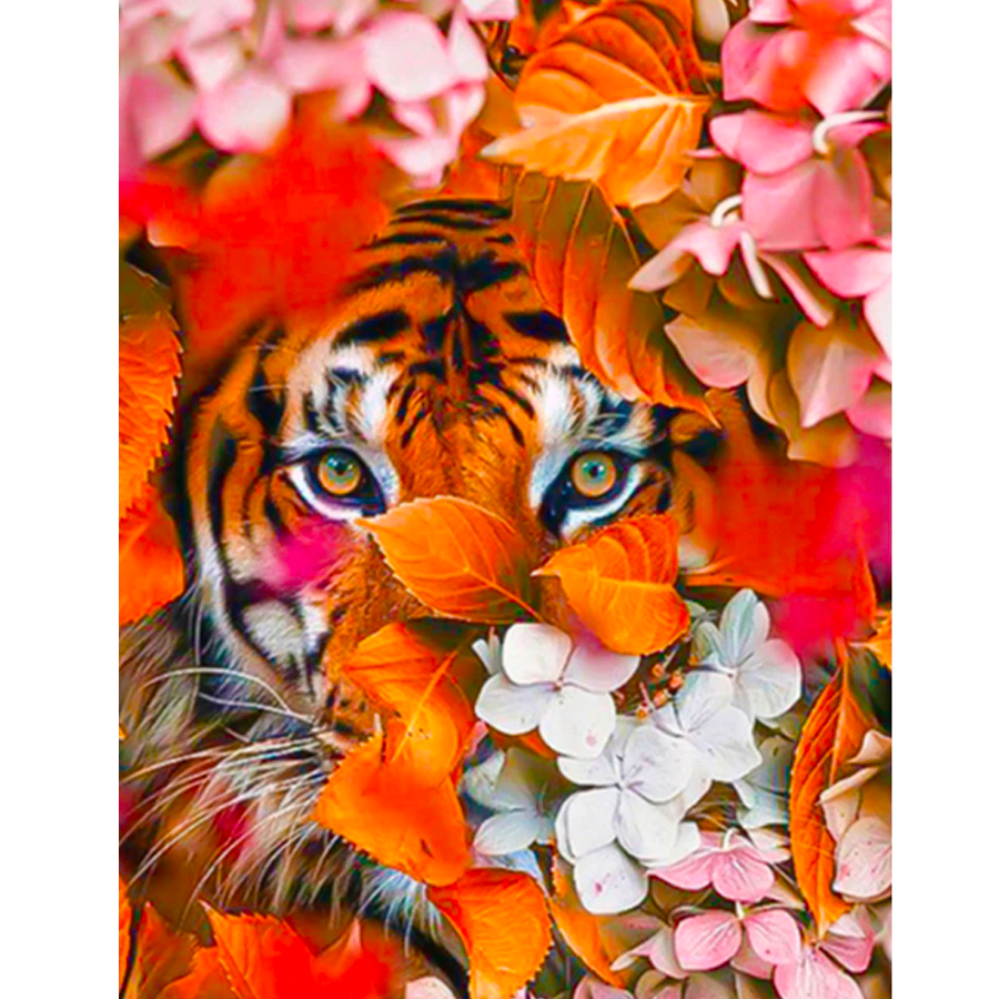 Tiger Bland Blommor